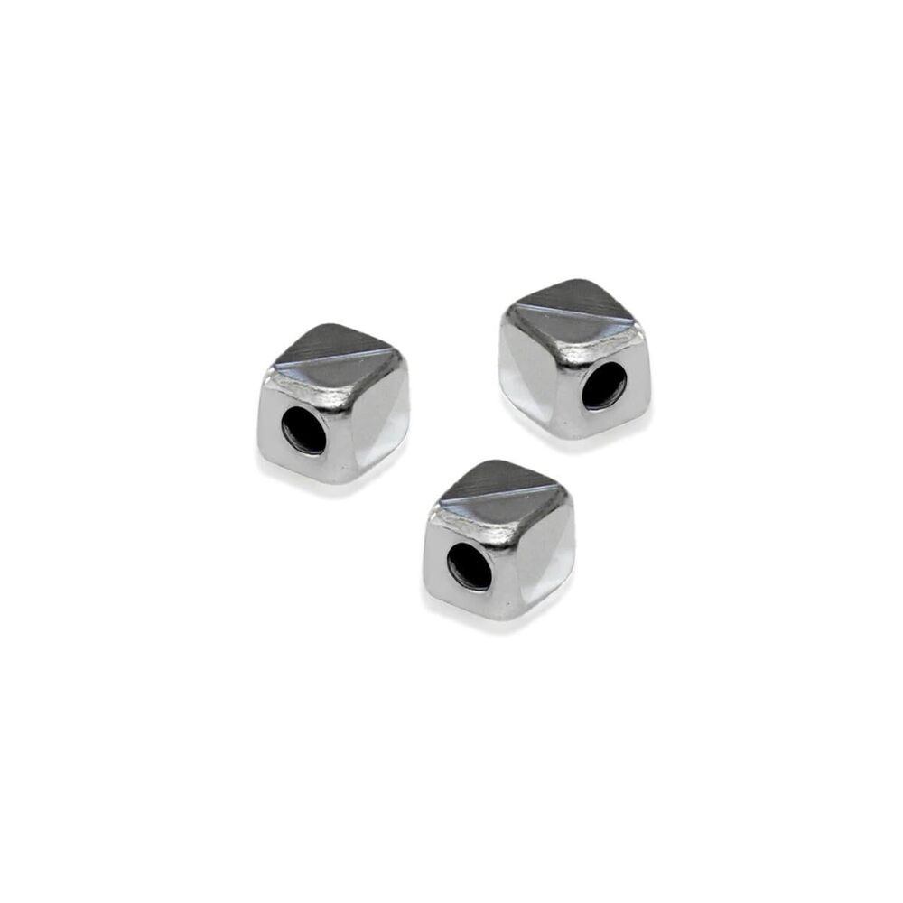 5619 925 Sterling Silver 3mm Square Triangular-Cut Bead 50 Pieces Jewelry